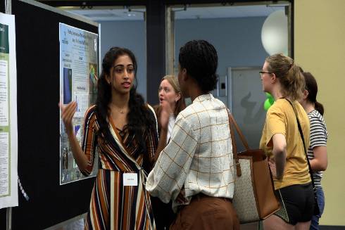 students presenting at undergraduate research conference