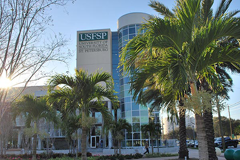 The university student center building on the USF St. Petersburg campus