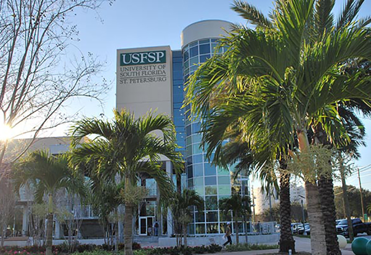 The university student center building on the USF St. Petersburg campus