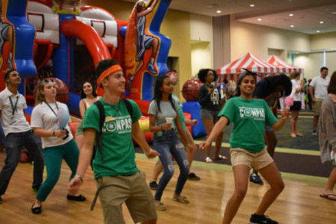 Students dancing