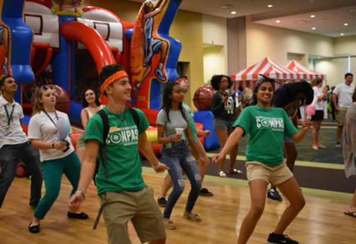 Students dancing