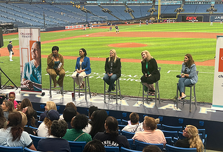 panel discussion at tropicana field