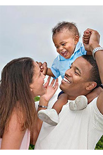 Toddler with parents