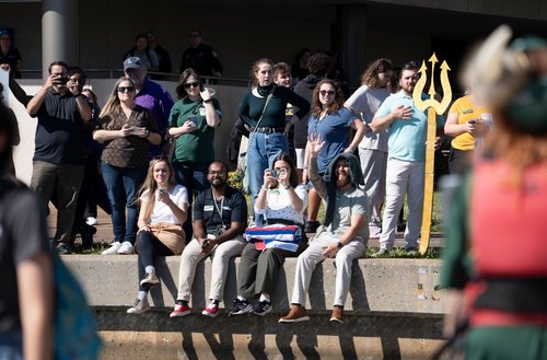 People enjoying an event