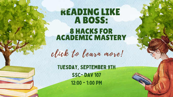 Click here to learn more about the SSC's Reading Like a Boss event!