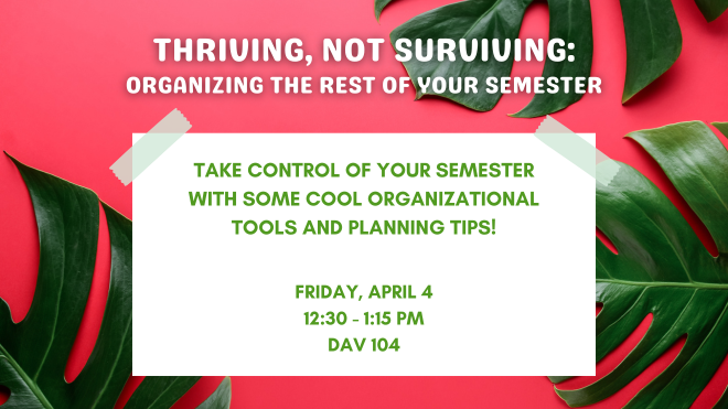 Click here to learn more about our "Thriving, Not Surviving" event!